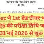Rajasthan 1st Grade Exam Date 2026 पीडीऍफ़ डाउनलोड