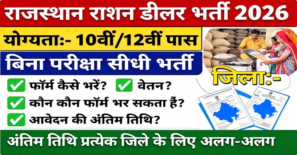 Rajasthan Ration Dealer Recruitment 2026 Apply now