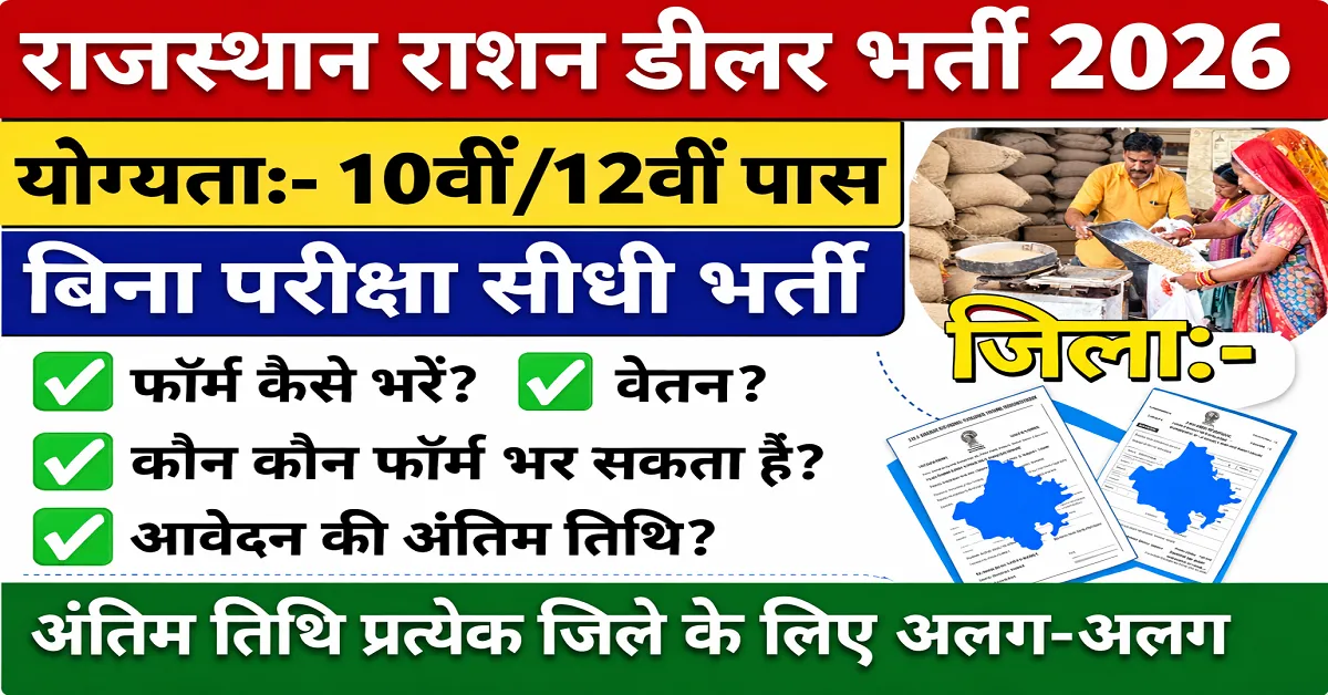 Rajasthan Ration Dealer Recruitment 2026 Apply now