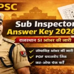RPSC Sub Inspector Answer Key 2026 pdf download