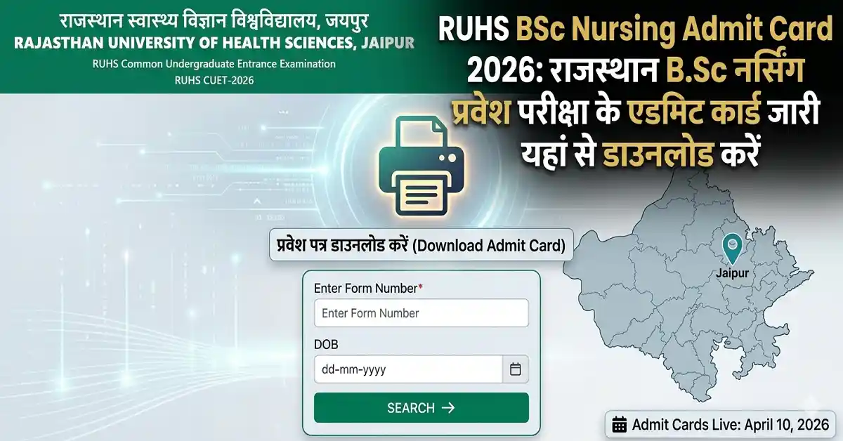 RUHS BSc Nursing Admit Card 2026 pdf download
