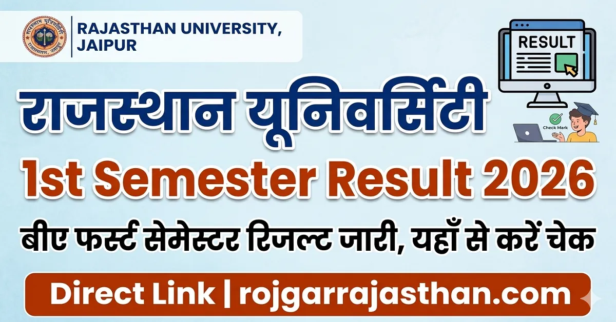 Rajasthan University BA 1st Semester Result 2026 download