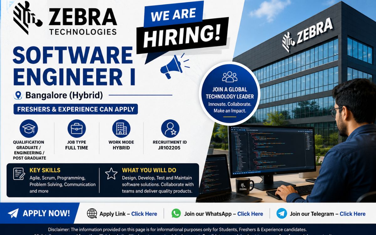 Zebra Technologies Recruitment Drive; Hiring Software Engineer I – Apply Now